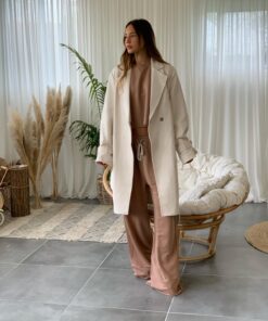 FAUX SUEDE WRAP TRENCH COAT