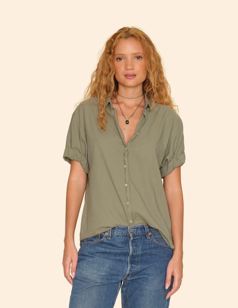 XIRENA - GREEN ARMY CHANNING SHIRT