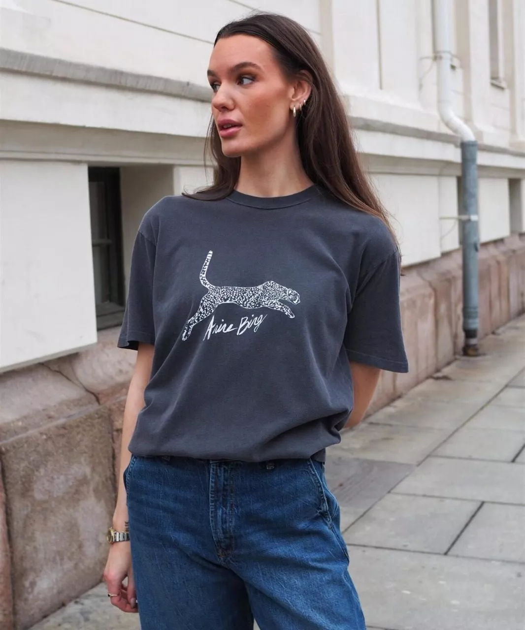 ANINE BING - WALKER TEE SPOTTED LEOPARD