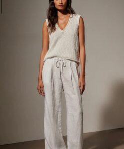 JAMES PERSE -  WIDE LEG RELAXED LINEN PANT