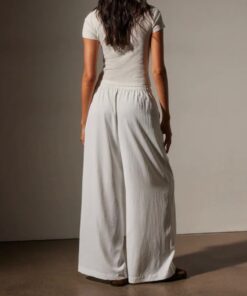 JAMES PERSE - LIGHTWEIGHT MATTE SATEEN WIDE LEG PANT