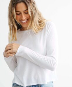 PERFECT WHITE TEE – AXEL COTTON LONG CREW TEE