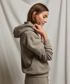 PERFECT WHITE TEE- HEART COTTON FLEECE PULLOVER HOODIE – MUSHROOM