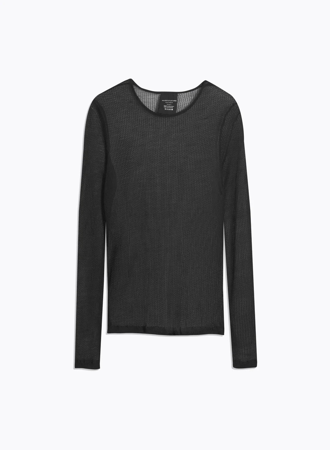 MAJESTIC - HIGH NECK LONG SLEEVE BLACK