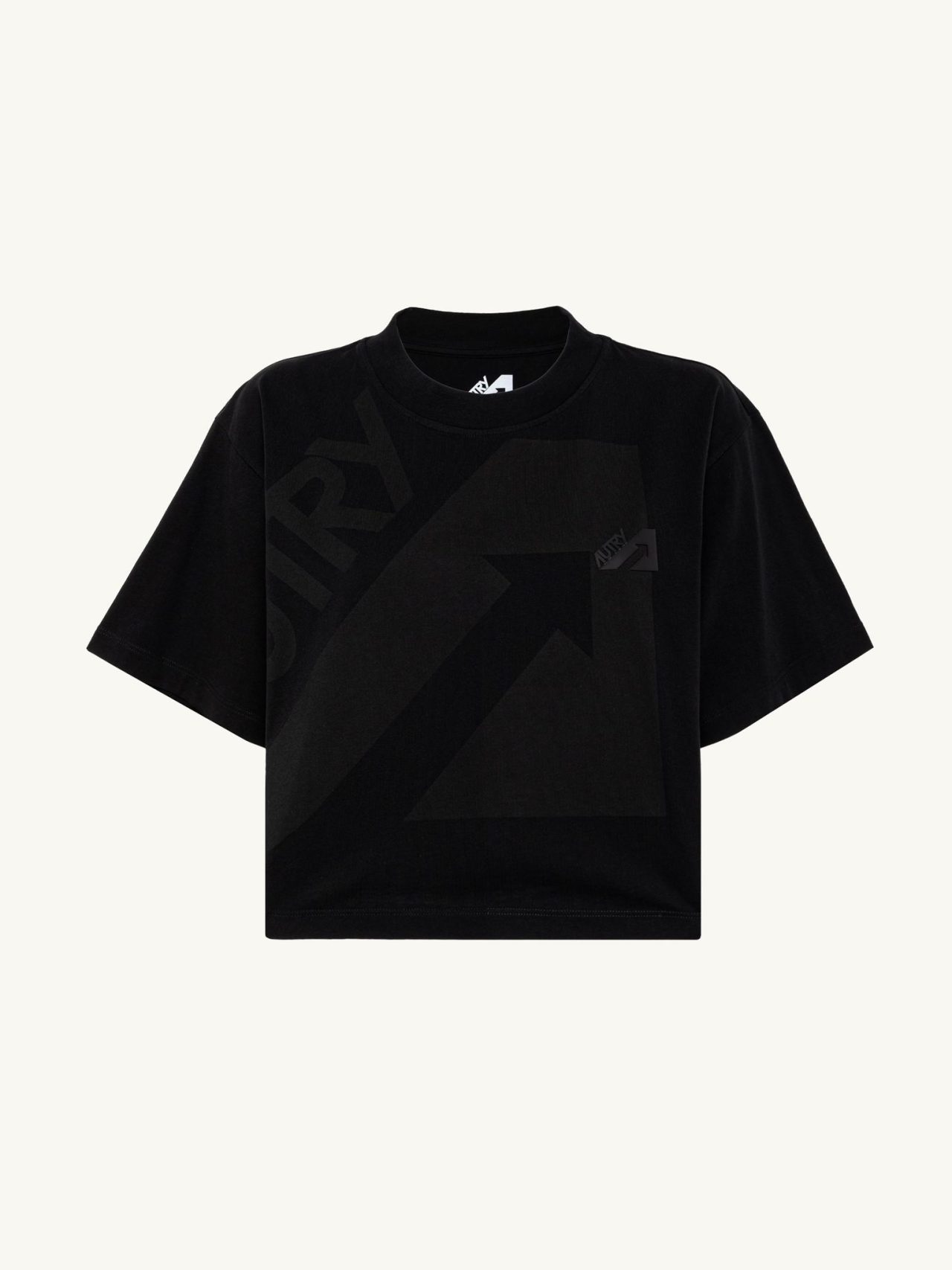 AUTRY - CROPPED SWEATSHIRT IN BLACK COTTON JERSEY