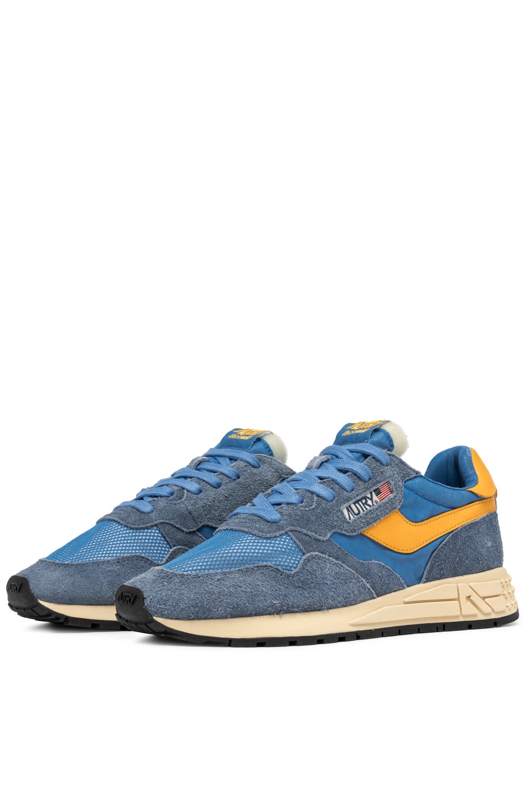 AUTRY - REELWIND LOW SNEAKERS IN CENBLE AND GOLD FUSION SUEDE AND NYLON