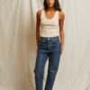 ⁦PERFECT WHITE - MARIA RIBBED V-NECK TANK⁩ – תמונה ⁦2⁩