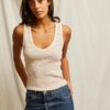 PERFECT WHITE - MARIA RIBBED V-NECK TANK
