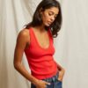 PERFECT WHITE - MARIA RIBBED V-NECK TANK