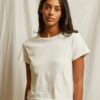 PERFECT WHITE- LISA  FITTED SHORT SLEEVE TEE