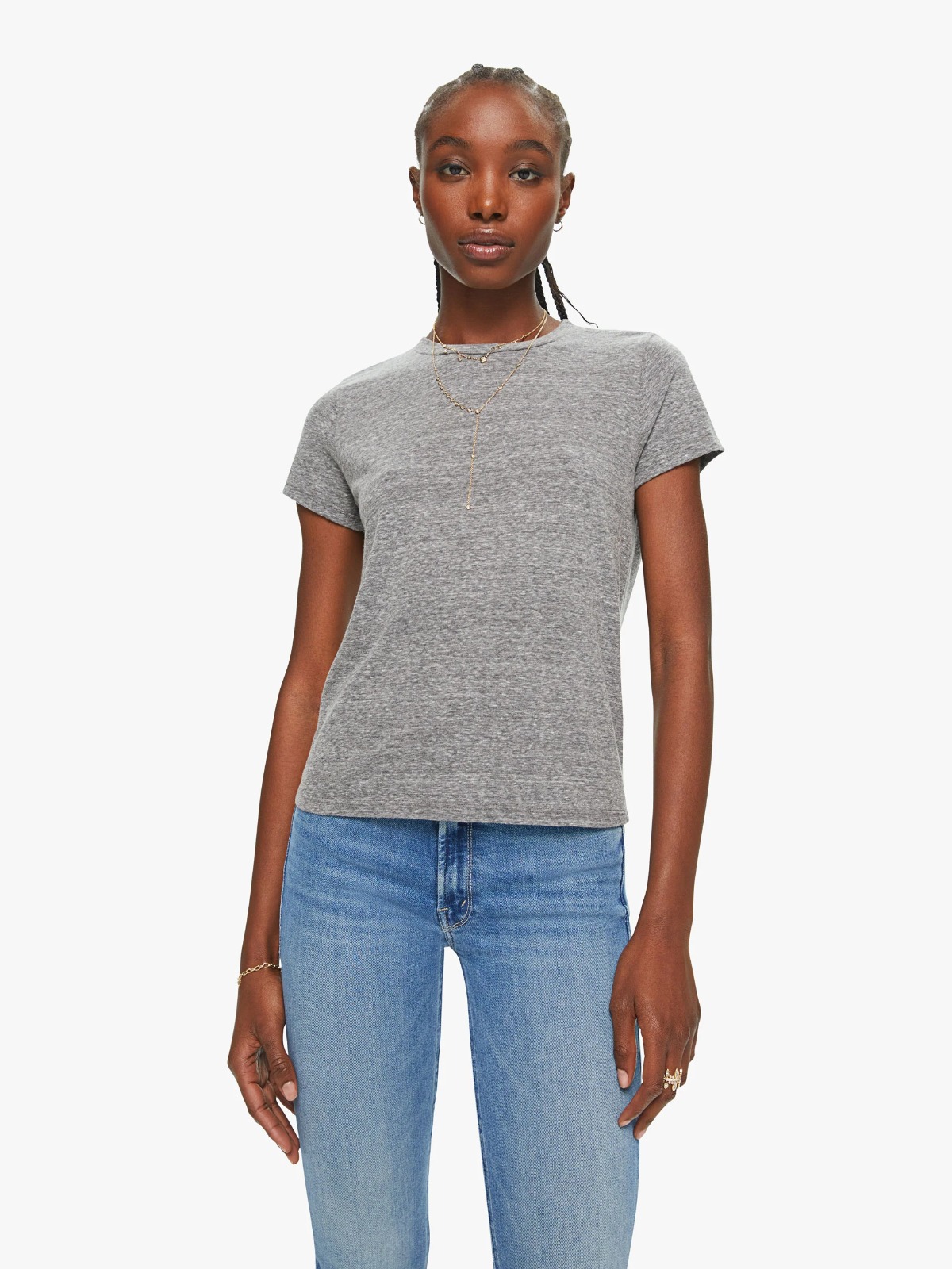 PERFECT WHITE- LISA  FITTED SHORT SLEEVE TEE