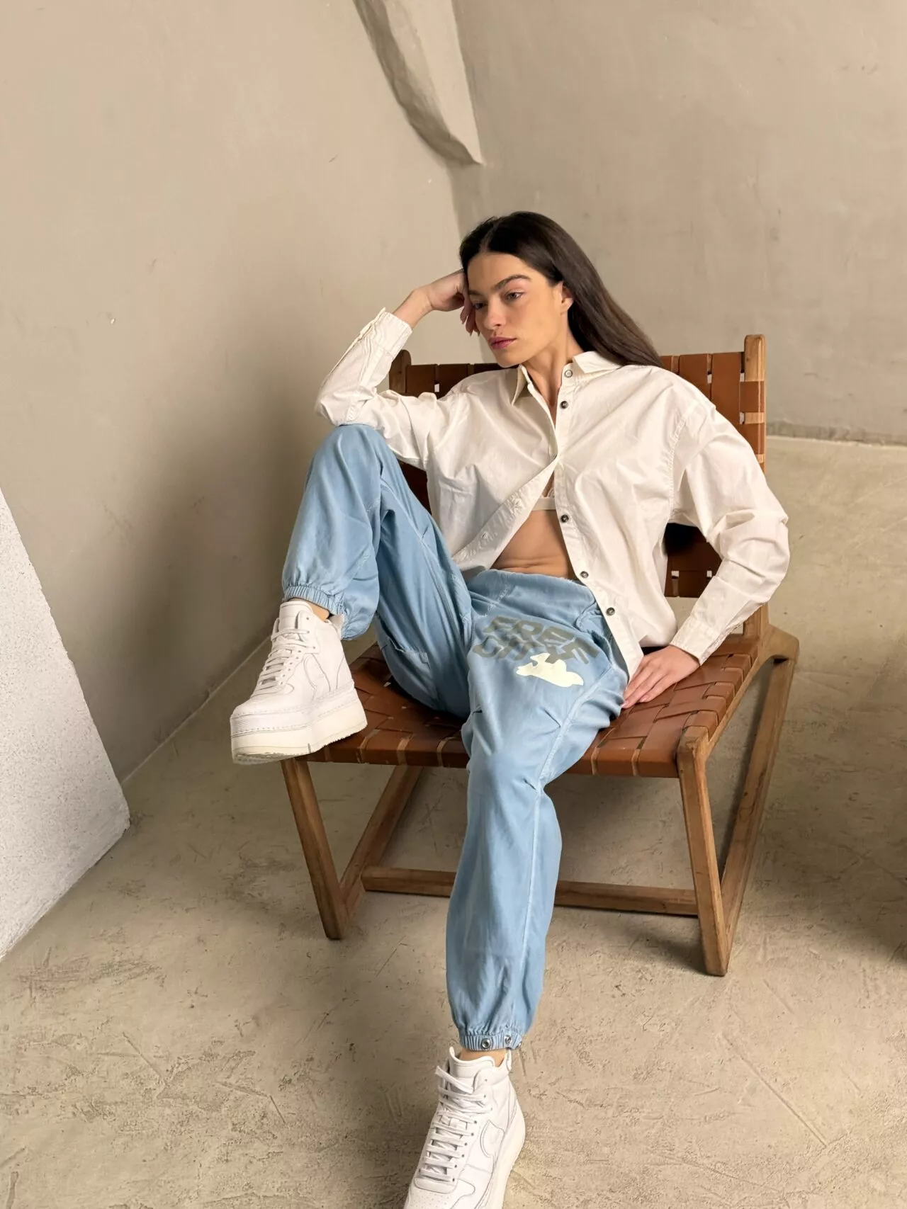 FLAP/SNAP FREECITYLARGE MATTE/SATIN AIRJUMP PANT - blue dirt