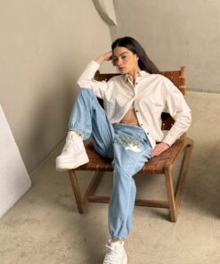 FLAP/SNAP FREECITYLARGE MATTE/SATIN AIRJUMP PANT - blue dirt