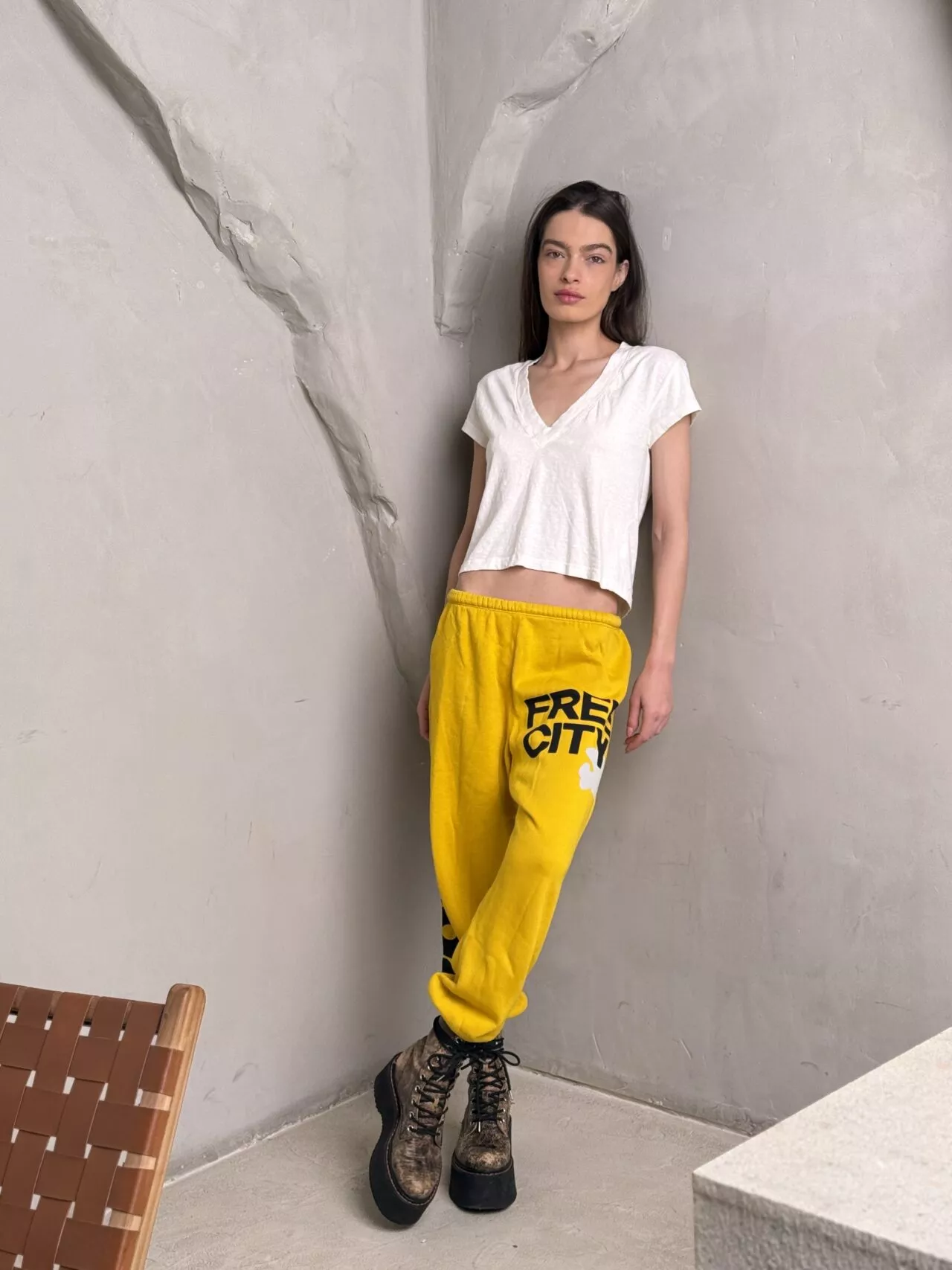 FREE CITY - CIRCA'99 OG LETSGO OLDSCHOOL POLYBLEND/FLUFF sweat - artyard yellow