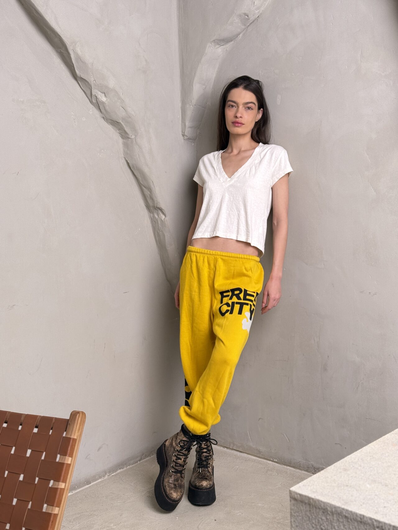 FREE CITY - CIRCA'99 OG LETSGO OLDSCHOOL POLYBLEND/FLUFF sweat - artyard yellow