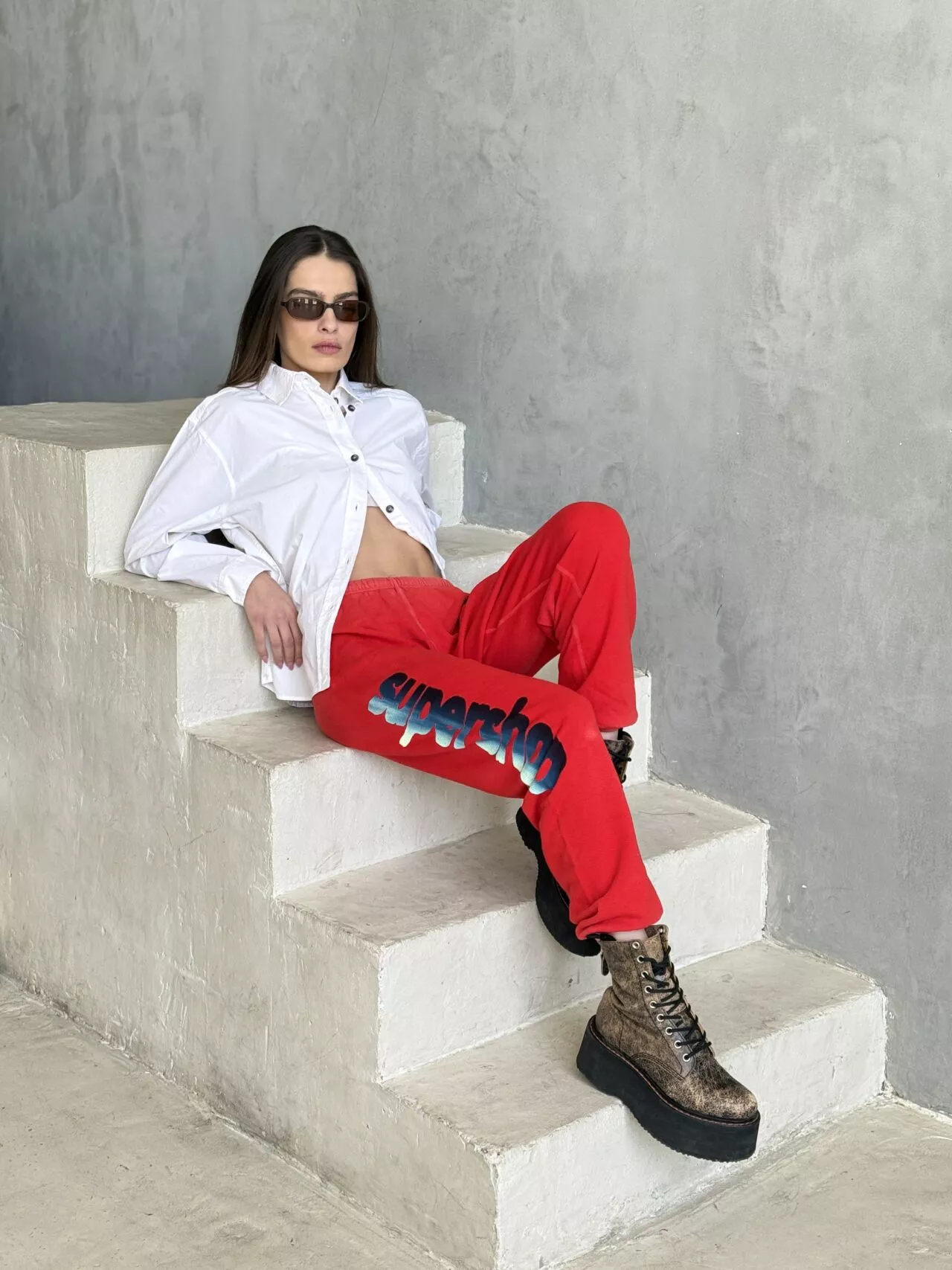 FREE-CITY - SUPERSHOP MALIBU CIRCA'2005 SUPERVINTAGE YUMM OG sweatpant - hotred powder