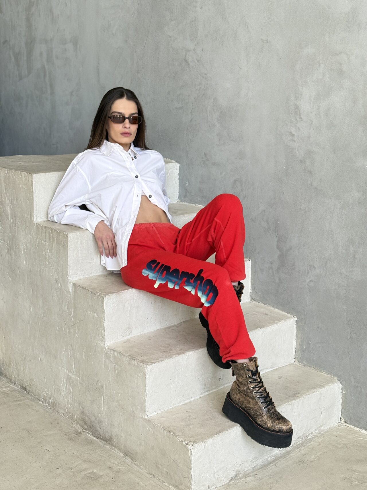 FREE-CITY - SUPERSHOP MALIBU CIRCA'2005 SUPERVINTAGE YUMM OG sweatpant - hotred powder