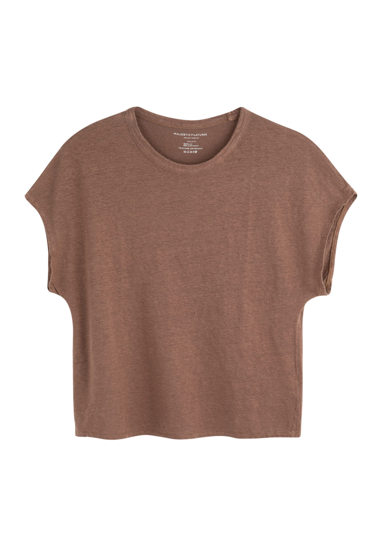 MAJESTIC - ROUND NECK SLEEVLESS-WALNUT