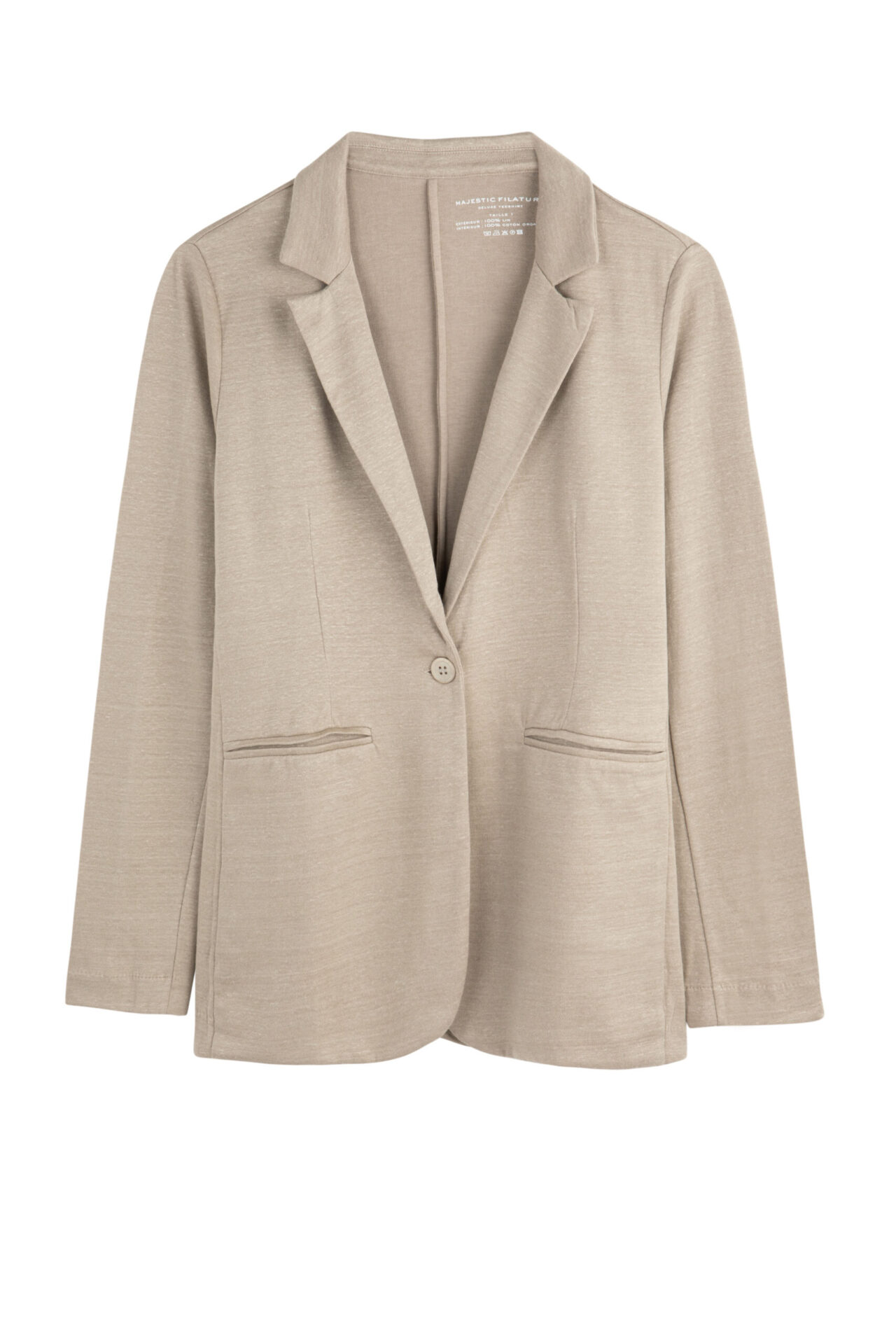 MAJESTIC - JACKET PIPED POCKETS-DESERT