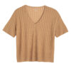 MAJESTIC -V NECK SHORT SLV-CAMEL