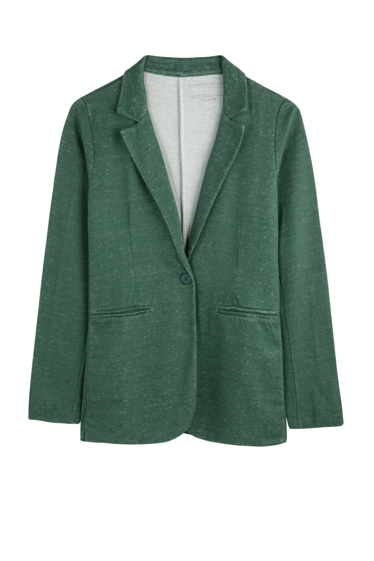 MAJESTIC - JACKET PIPED POCKETS-AGAVE